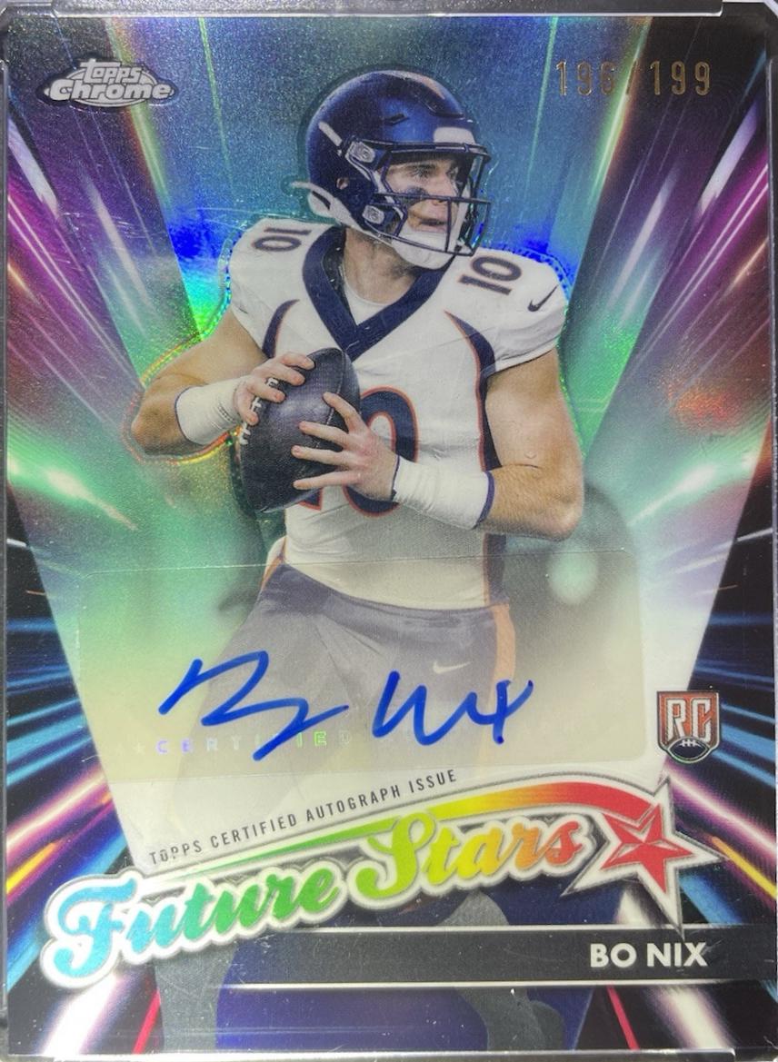 2024 Topps Chrome Future Stars Autograph Bo Nix [Aqua Refractor] #FSA-BN card