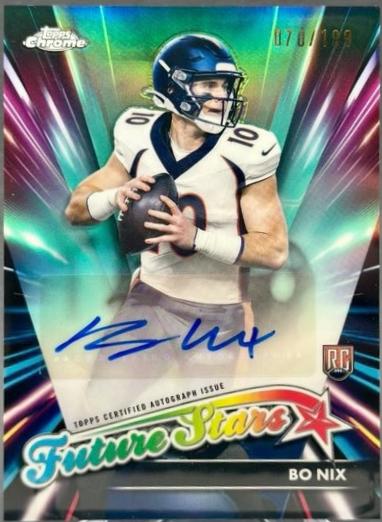 2024 Topps Chrome Future Stars Autograph Bo Nix #FSA-BN card