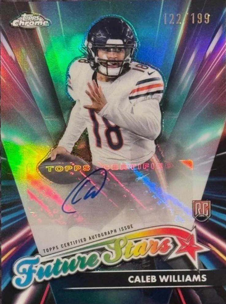 2024 Topps Chrome Future Stars Autograph Caleb Williams [Aqua Refractor] #FSA-CW card