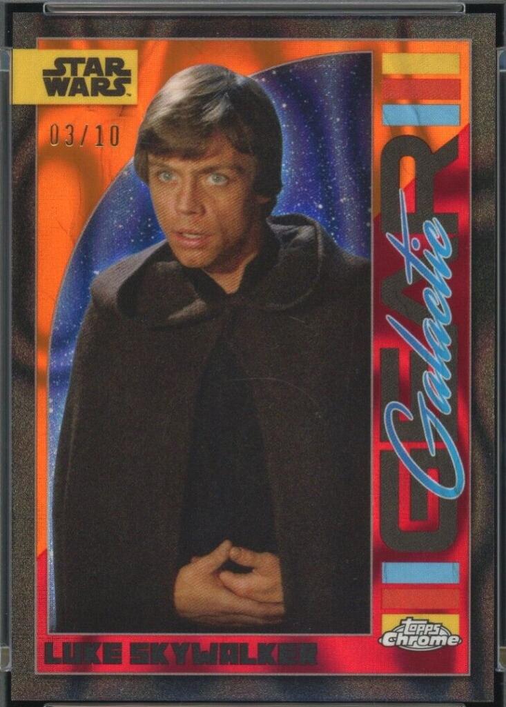 2024 Topps Chrome Galactic Gear Luke Skywalker [Mustafar Lava Refractor] #GG-5 card