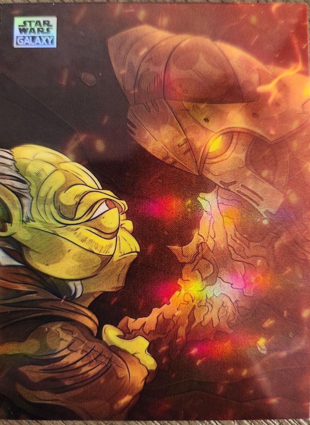 2024 Topps Chrome Galaxy Art of the Sith Yoda meets Darth Bane #AS-9 card