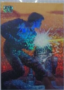 2024 Topps Chrome Galaxy Luke Skywalker and R2-D2 [Aqua Sonar Refractor] #50 card