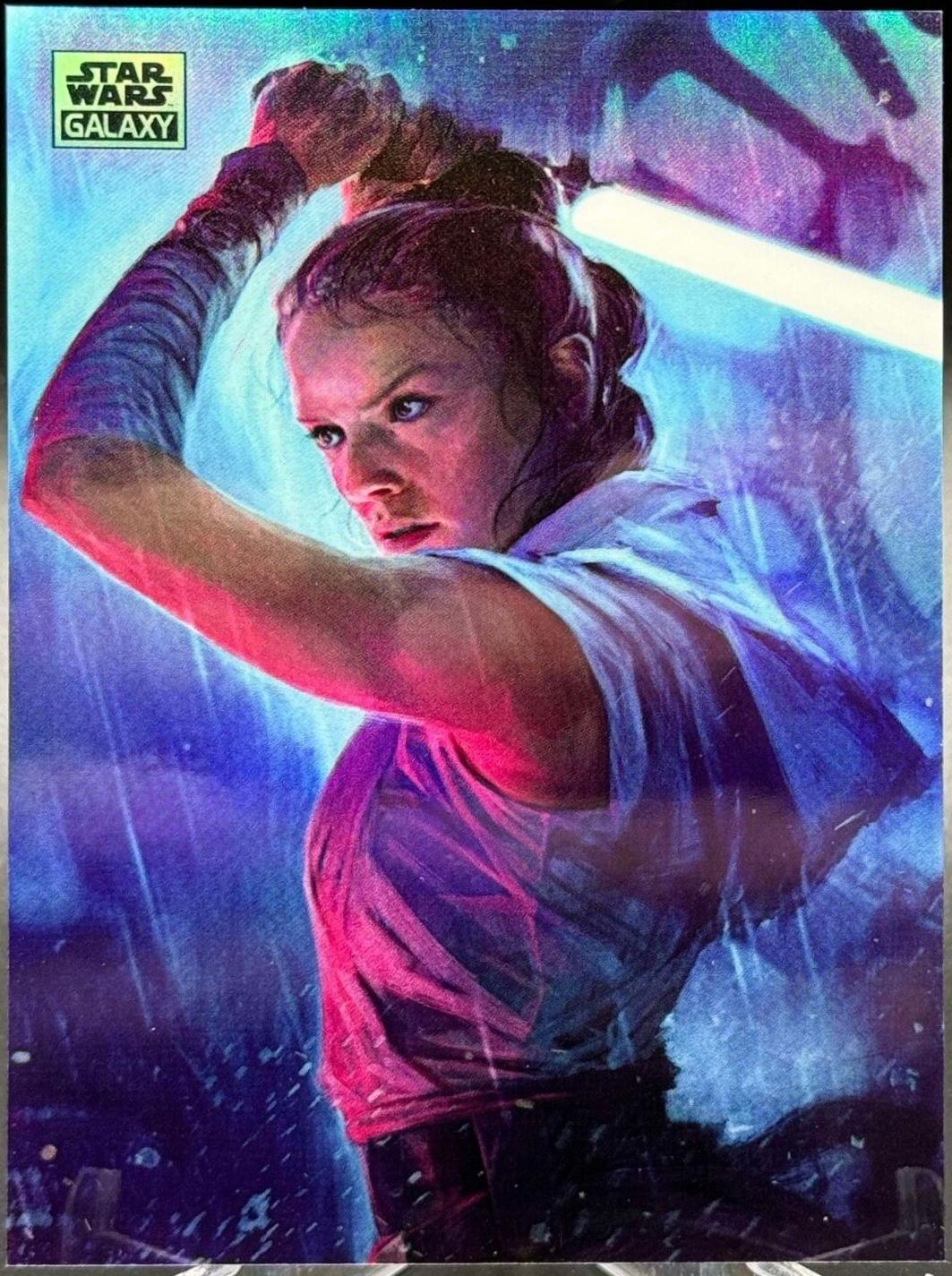 2024 Topps Chrome Galaxy The Duel: Rey [Aqua Refractor] #72 card