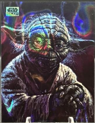 2024 Topps Chrome Galaxy Yoda [Aqua Lava Refractor] #92 card