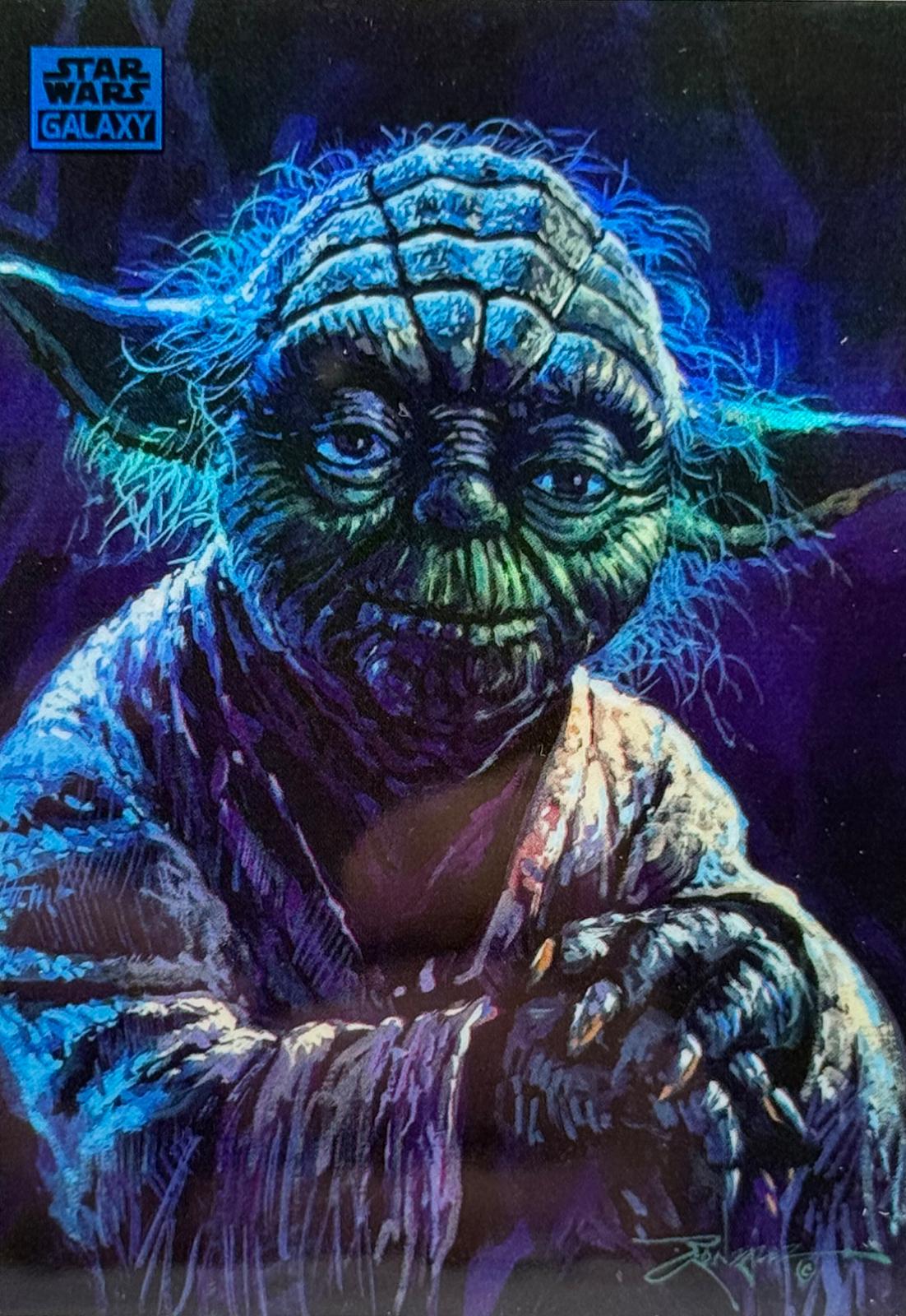 2024 Topps Chrome Galaxy Yoda [Blue Refractor] #92 card