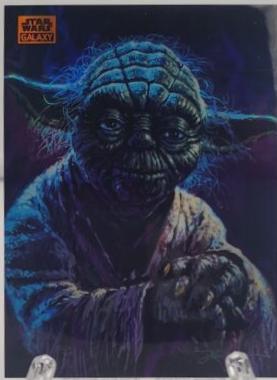 2024 Topps Chrome Galaxy Yoda [Orange Refractor] #92 card