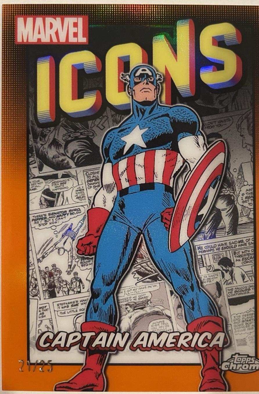 2024 Topps Chrome Icons Captain America [Orange Refractor] #MI-5 card