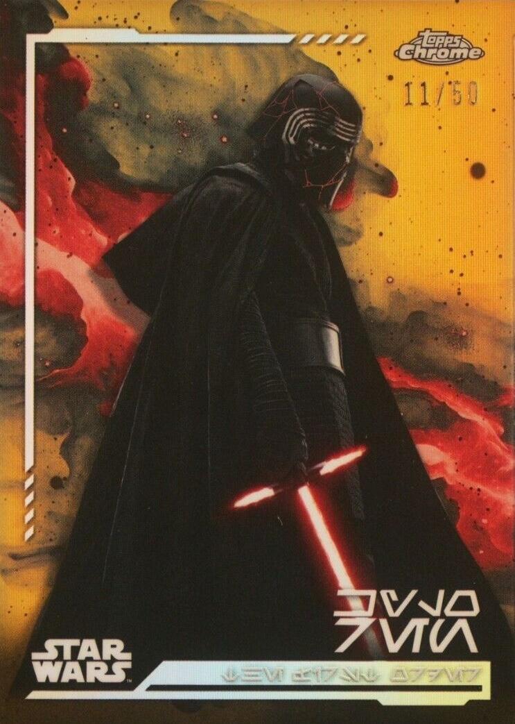 2024 Topps Chrome Kylo Ren [Gold Refractor Aurebesh Variation] #AV-115 card
