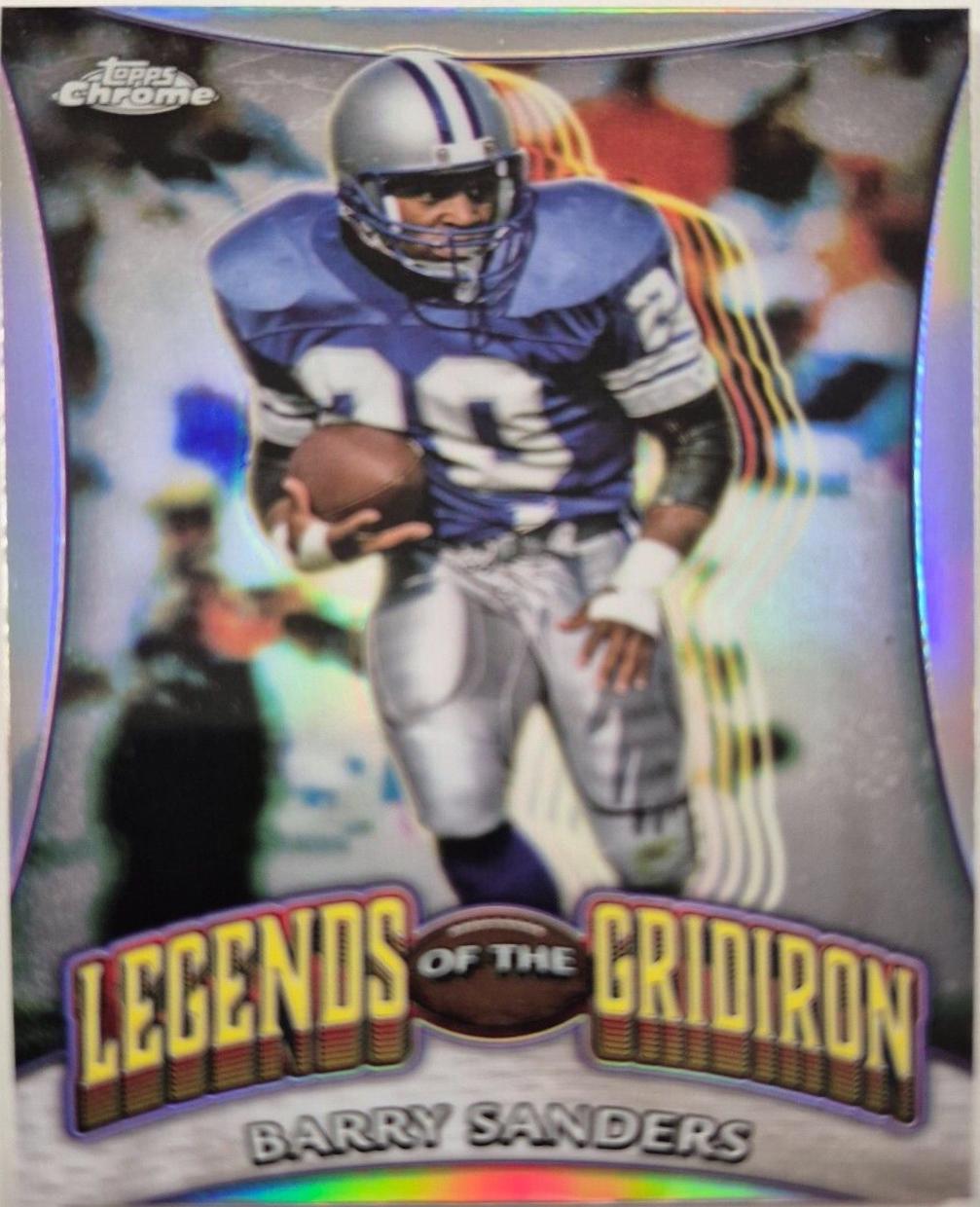 2024 Topps Chrome Legends of the Gridiron Barry Sanders #LOG-18 card