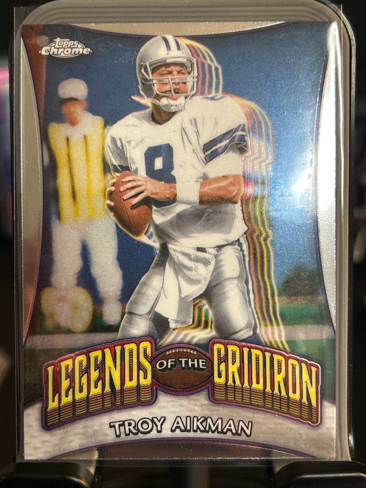 2024 Topps Chrome Legends of the Gridiron Troy Aikman #LOG-17 card