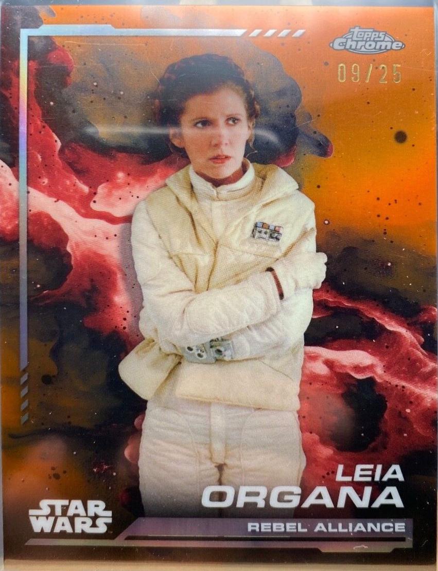 2024 Topps Chrome Leia Organa [Orange Refractor] #103 card
