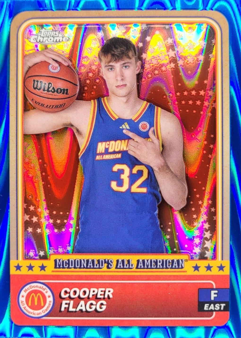 2024 Topps Chrome McDonald’s All American Cooper Flagg [Blue RayWave Refractor] #78 card