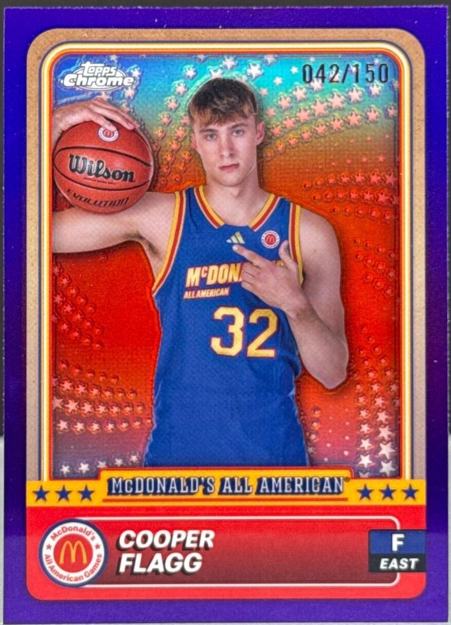2024 Topps Chrome McDonald’s All American Cooper Flagg [Purple Refractor] #78 card