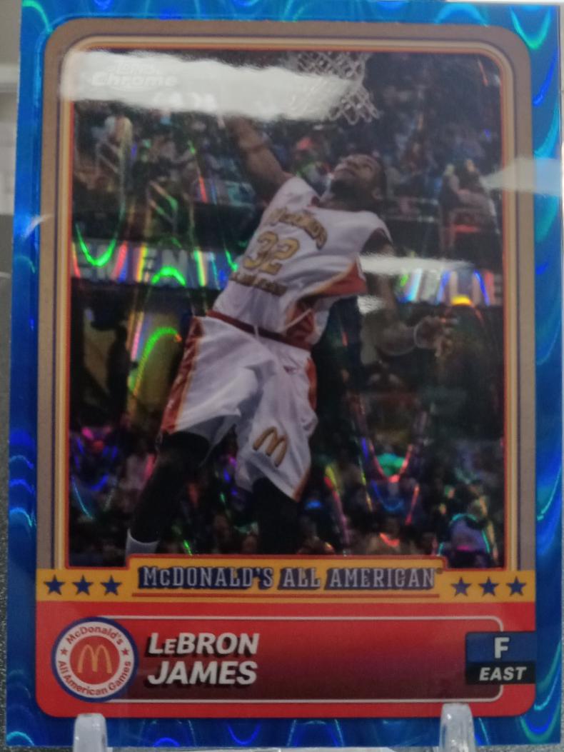 2024 Topps Chrome McDonald’s All American LeBron James [Blue RayWave Refractor] #50 card
