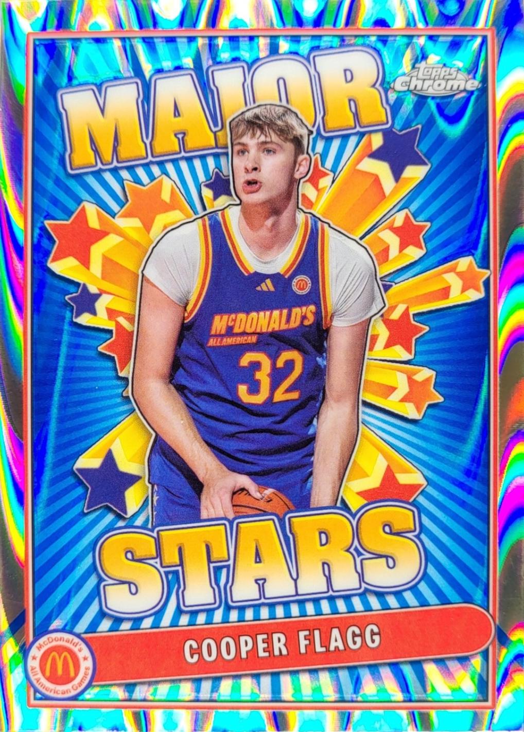 2024 Topps Chrome McDonald’s All American Major Stars Cooper Flagg [Blue RayWave Refractor] #SES-COF card