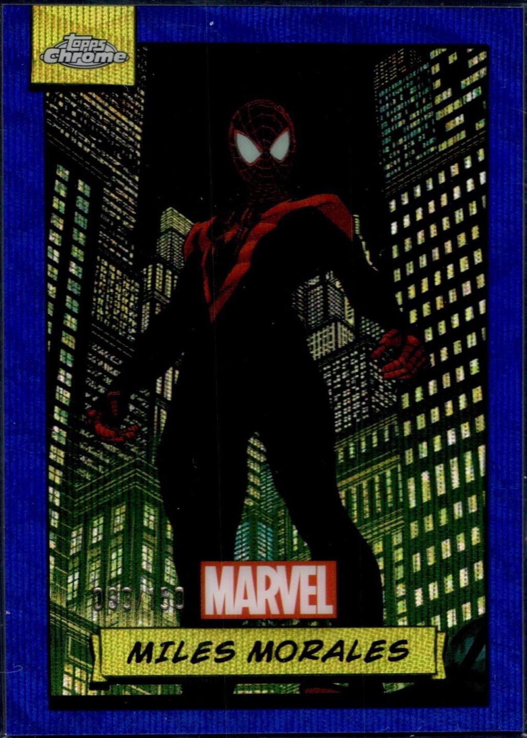 2024 Topps Chrome Miles Morales [Blue Wave] #81 card