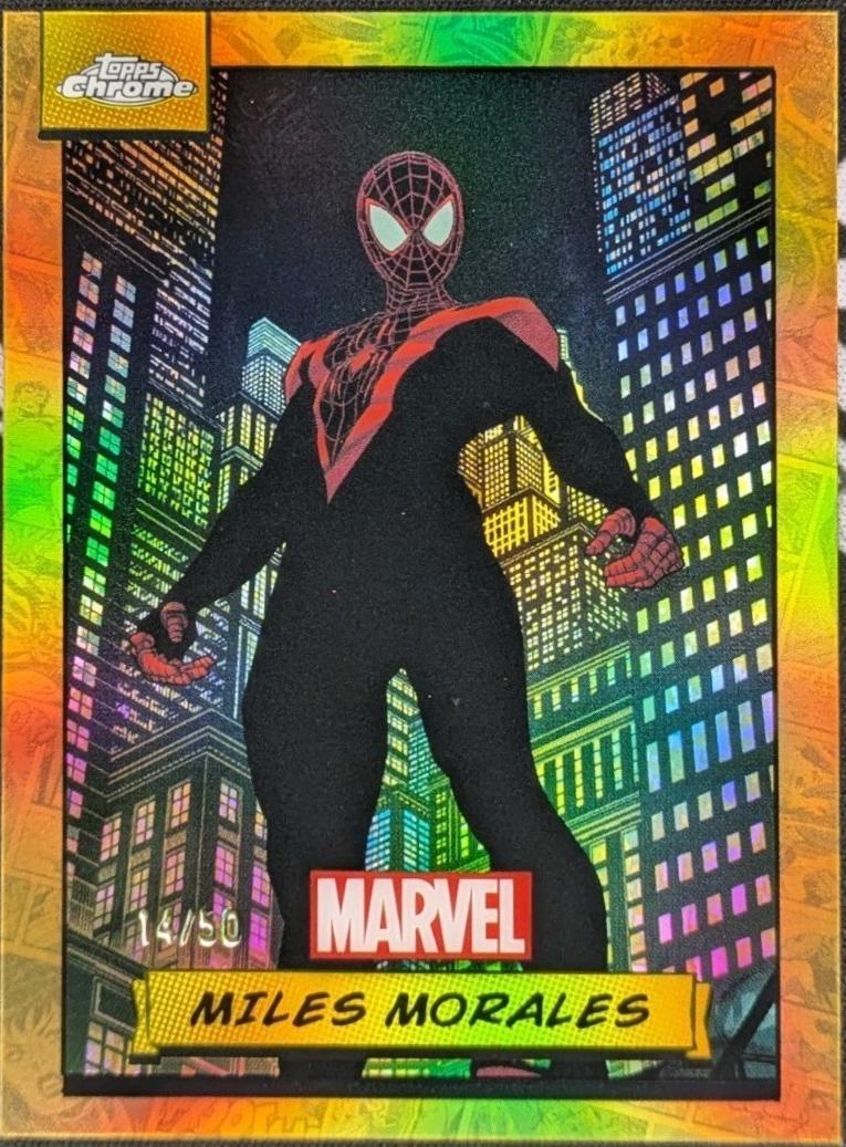 2024 Topps Chrome Miles Morales [Gold Refractor] #81 card