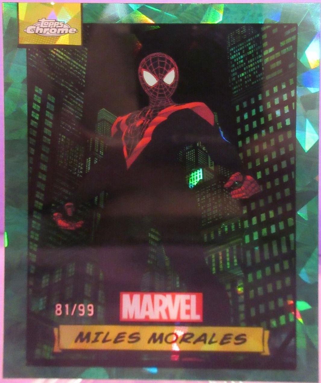 2024 Topps Chrome Miles Morales [Green Sapphire] #81 card
