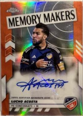 2024 Topps Chrome MLS Memory Makers Autograph Lucho Acosta #MMA-LA card