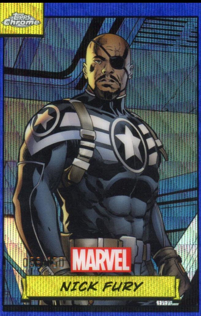 2024 Topps Chrome Nick Fury [Blue Wave] #98 card