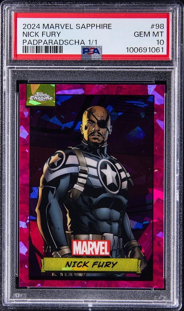 2024 Topps Chrome Nick Fury [Papradascha Sapphire] #98 card