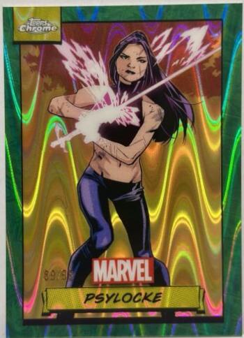 2024 Topps Chrome Psylocke [Green Gamma Ray Wave] #52 card