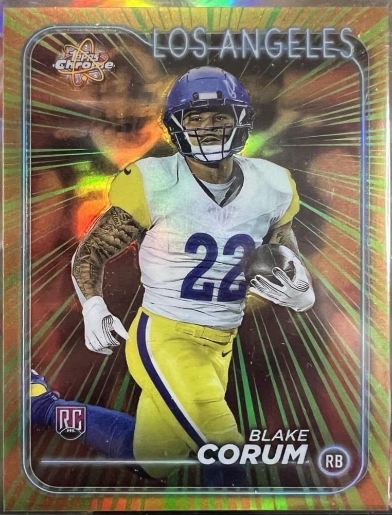2024 Topps Chrome Radiating Rookie Blake Corum #RR-18 card