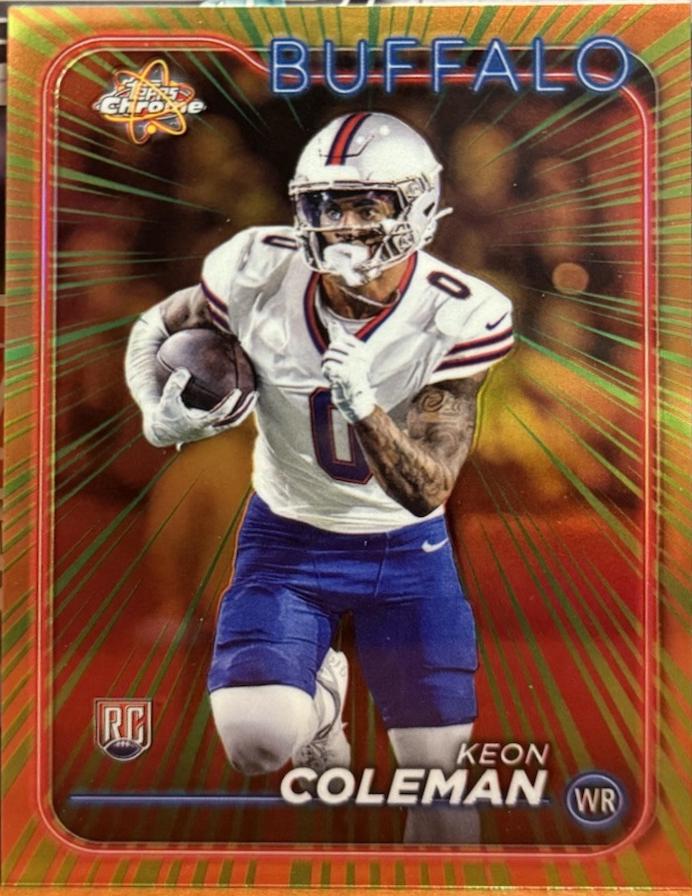 2024 Topps Chrome Radiating Rookie Keon Coleman #RR-10 card