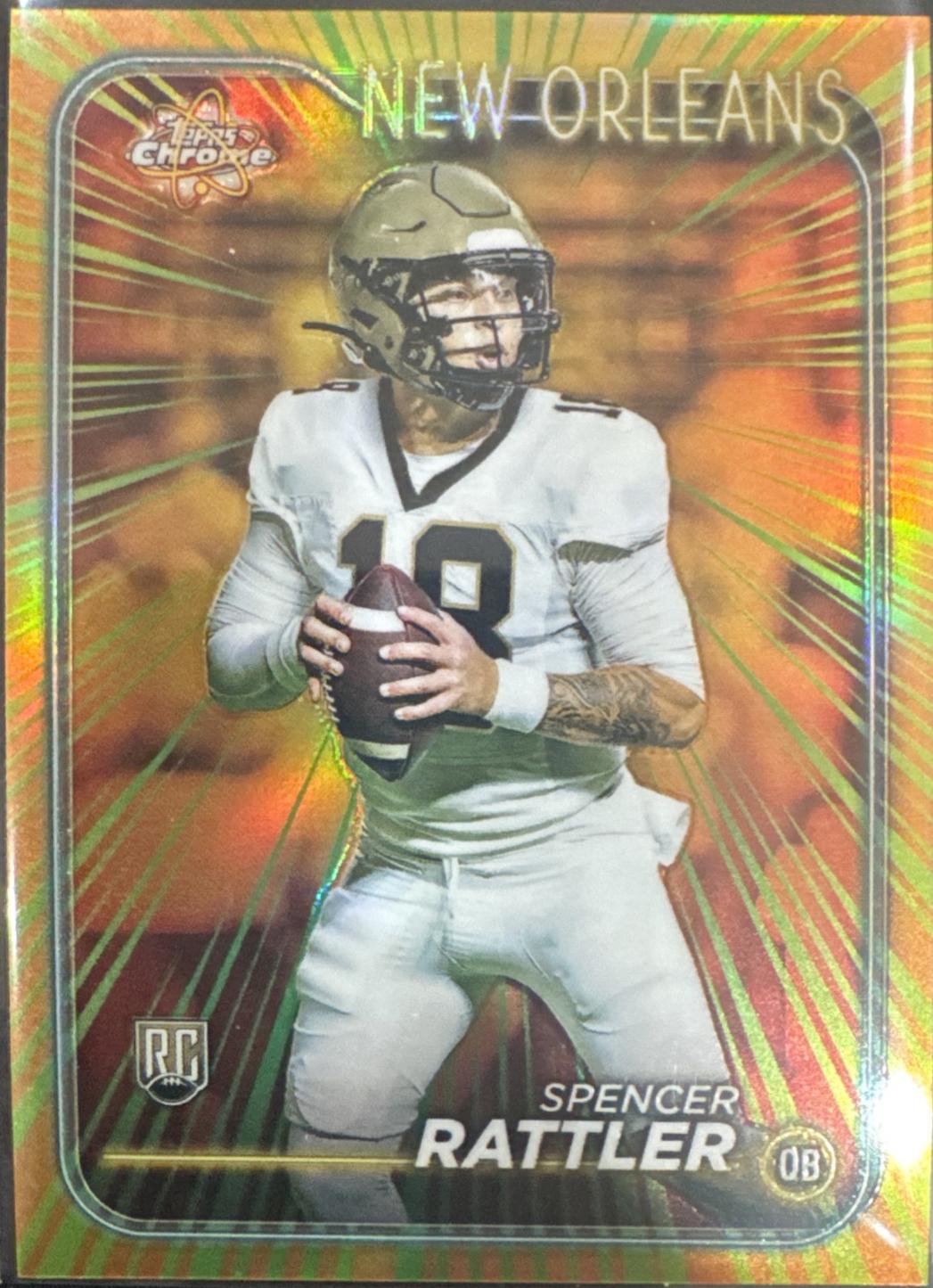 2024 Topps Chrome Radiating Rookie Spencer Rattler #RR-5 card