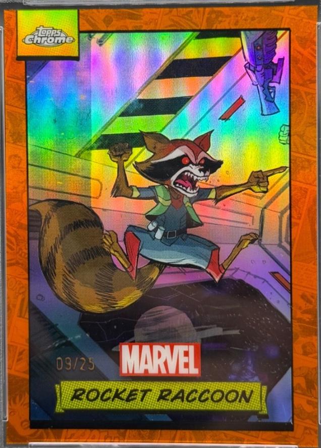 2024 Topps Chrome Rocket Raccoon [Orange Refractor] #33 card