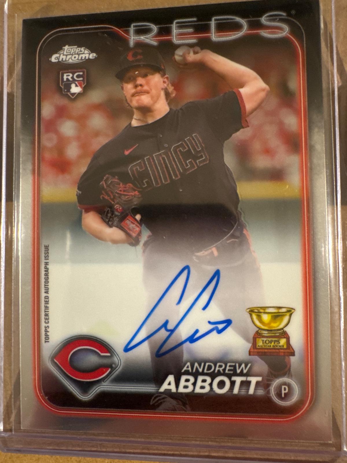 2024 Topps Chrome Rookie Autograph Andrew Abbott #RA-AA card