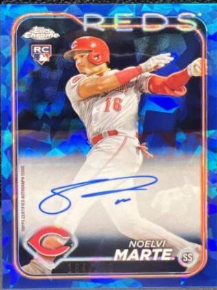 2024 Topps Chrome Sapphire Autograph Noelvi Marte #CSA-NM card