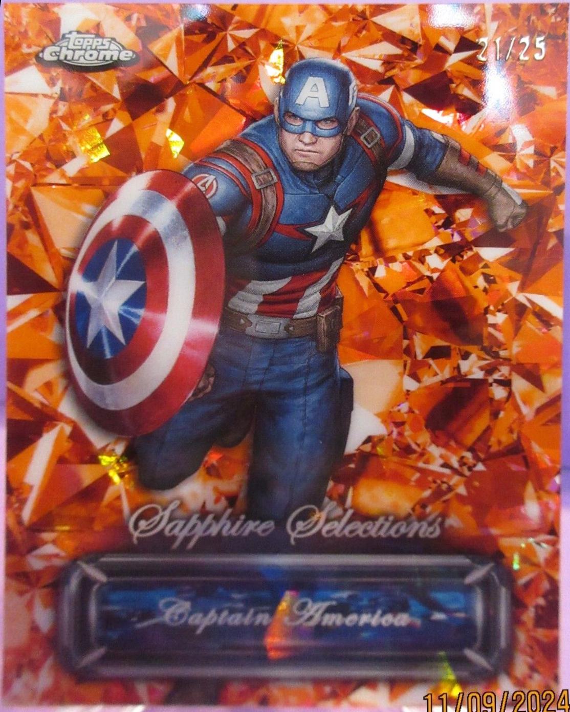 2024 Topps Chrome Sapphire Selections Captain America [Orange] #SS-6 card