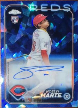 2024 Topps Chrome Sapphire Update Autograph Noelvi Marte #USA-NM card