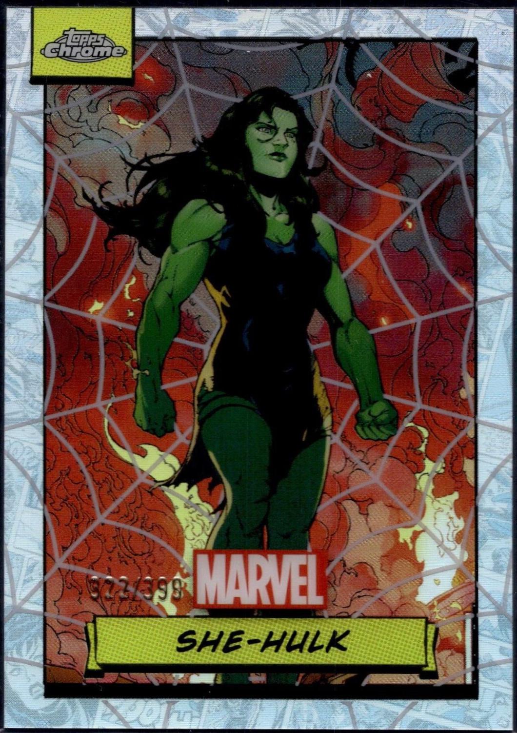 2024 Topps Chrome She-hulk [Spider Web Refractor] #11 card