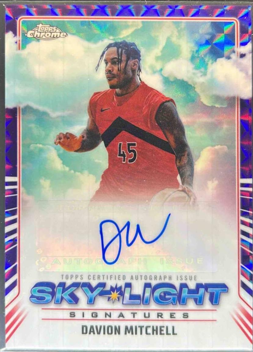 2024 Topps Chrome Sky-Light Signature Davion Mitchell [Purple Geometric Refractor] #SLS-DMI card