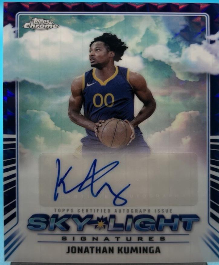 2024 Topps Chrome Sky-Light Signature Jonathan Kuminga [Purple Geometric Refractor] #SLS-JK card