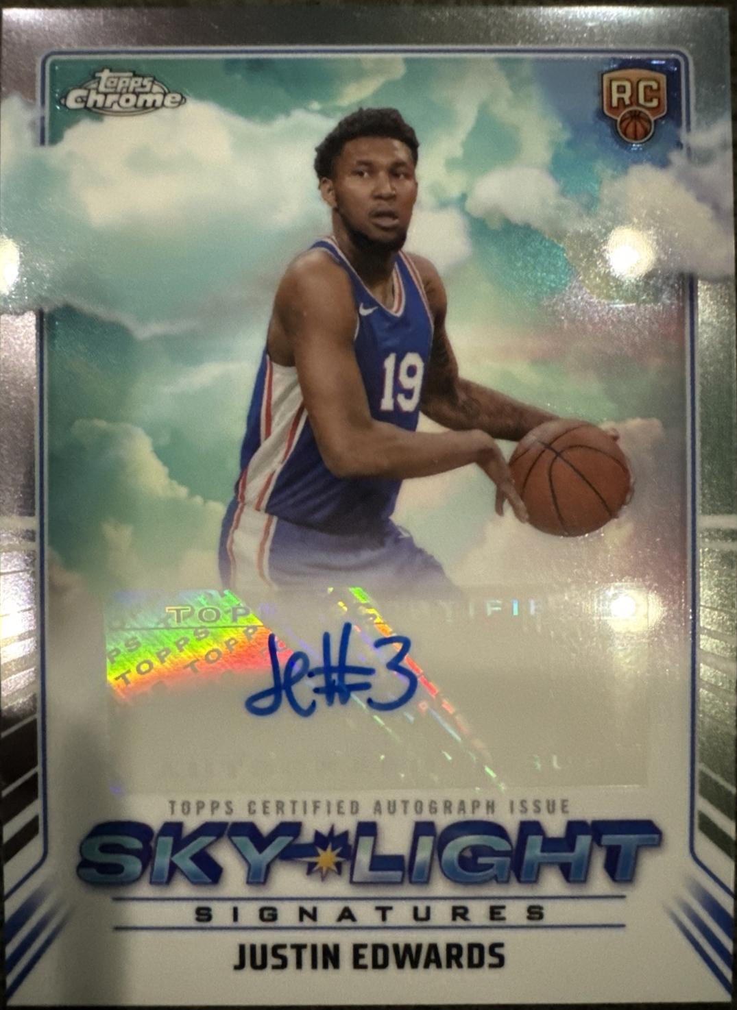 2024 Topps Chrome Sky-Light Signature Justin Edwards #SLS-JED card