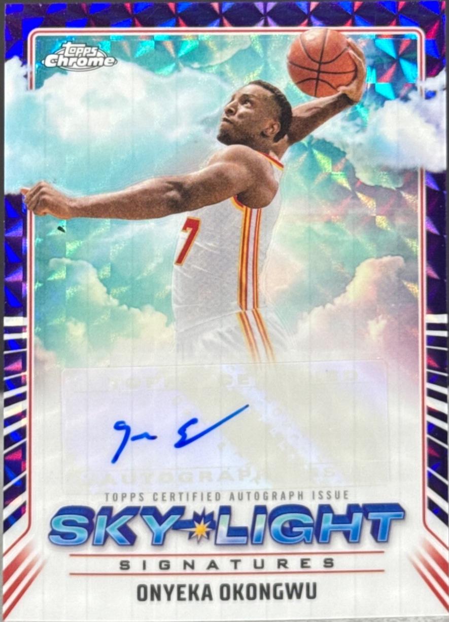 2024 Topps Chrome Sky-Light Signature Onyeka Okongwu [Purple Geometric Refractor] #SLS-OO card