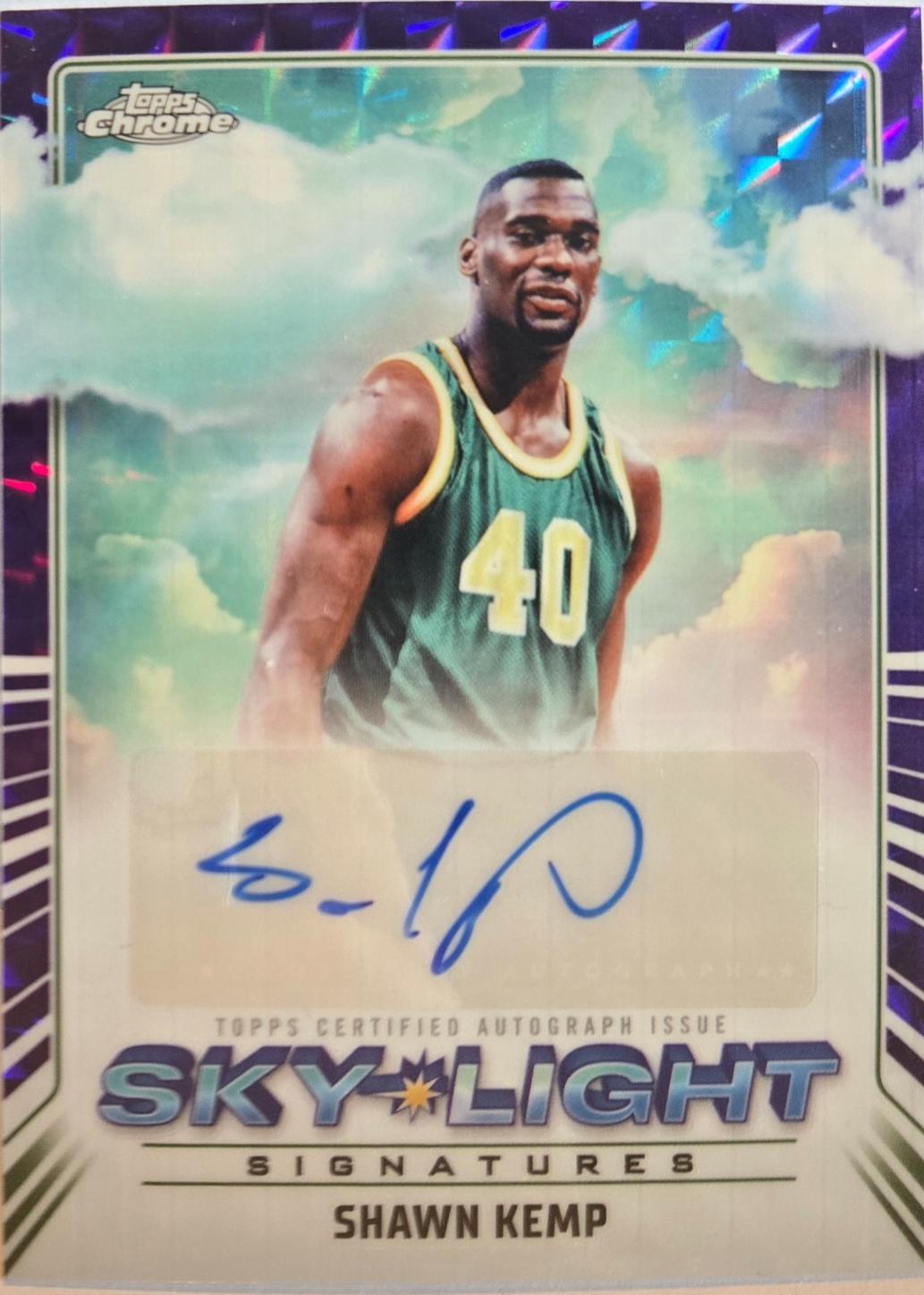 2024 Topps Chrome Sky-Light Signature Shawn Kemp [Purple Geometric Refractor] #SLS-SK card