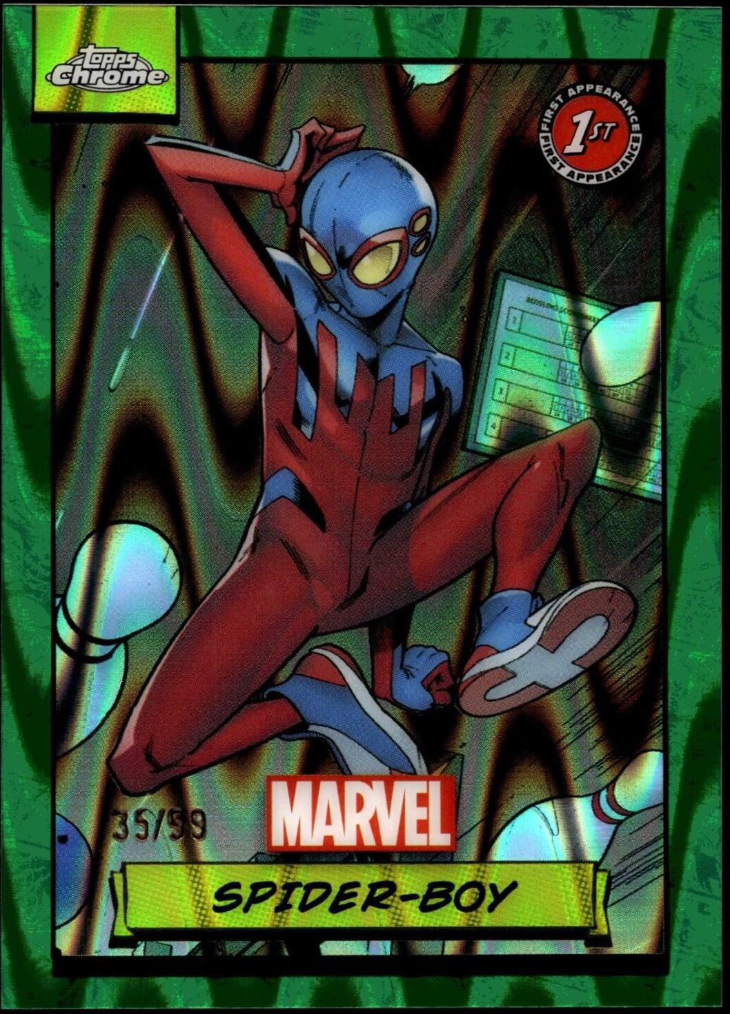 2024 Topps Chrome Spider-boy [Green Refractor] #40 card