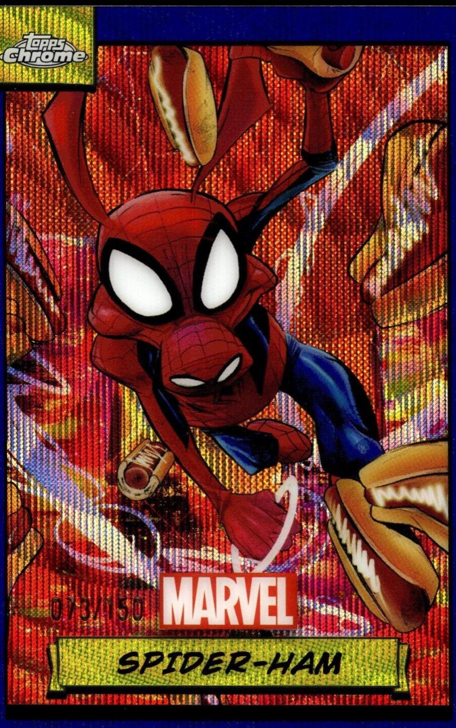 2024 Topps Chrome Spider-ham [Blue Wave] #113 card