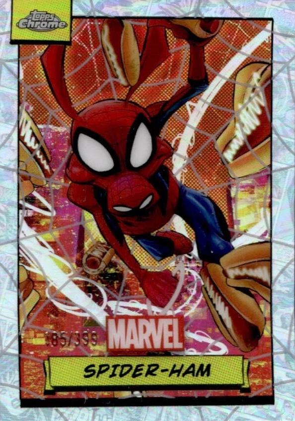 2024 Topps Chrome Spider-ham [Spider Web Refractor] #113 card