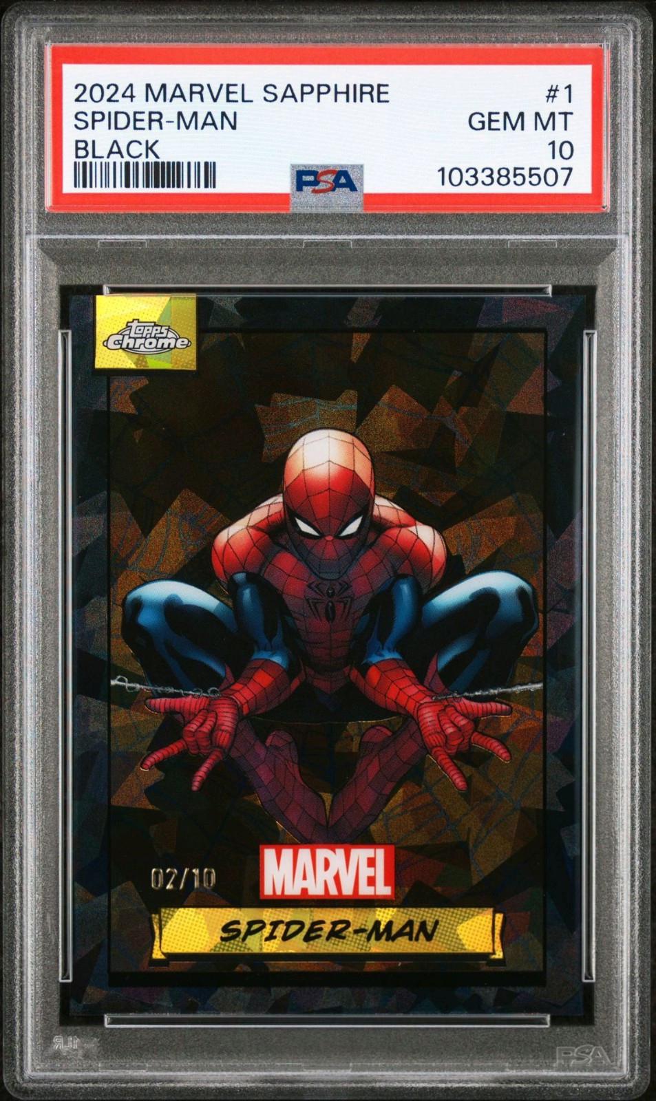 2024 Topps Chrome Spider-man [Black Sapphire] #1 card