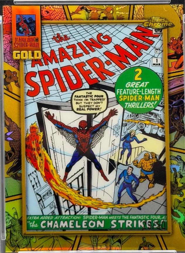 2024 Topps Chrome Spider-Man Gold The Amazing Spider-man 1 [Gold Refractor] #SG-4 card