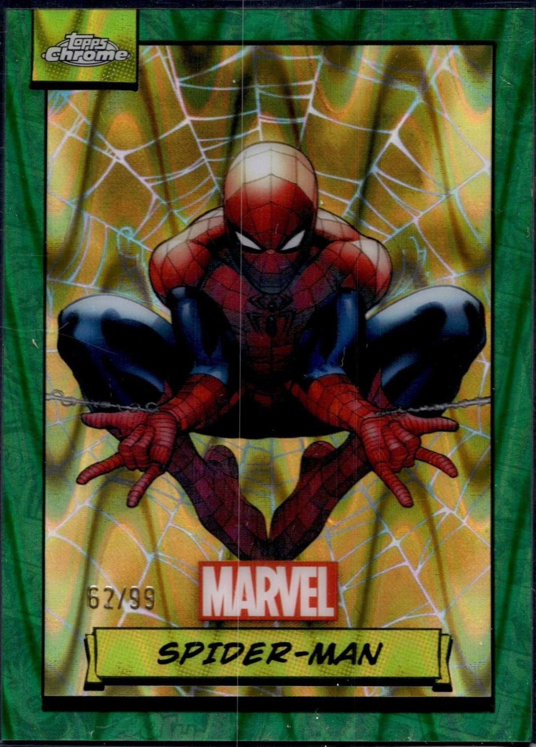 2024 Topps Chrome Spider-man [Green Gamma Ray Wave] #1 card