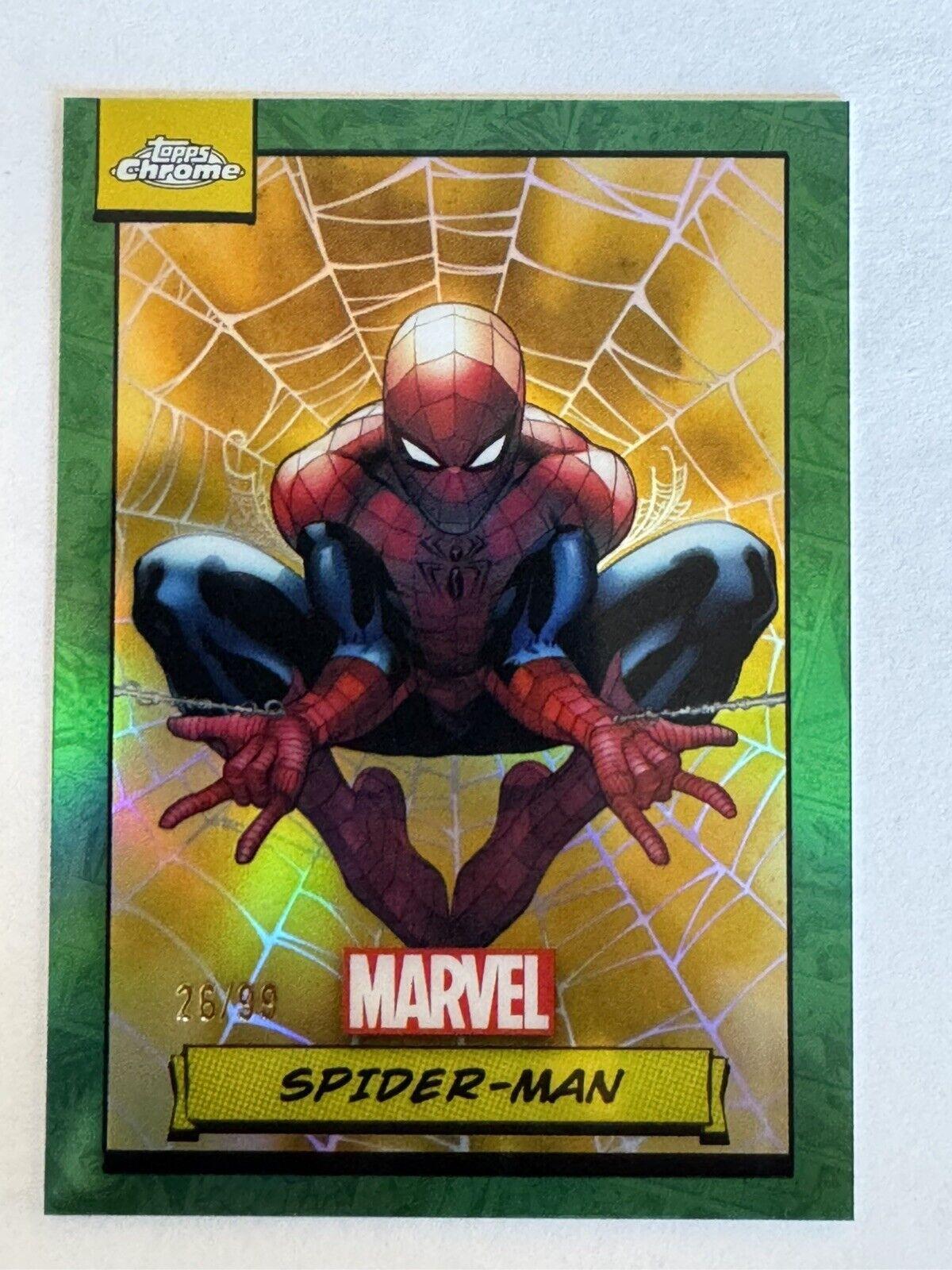 2024 Topps Chrome Spider-man [Green Refractor] #1 card
