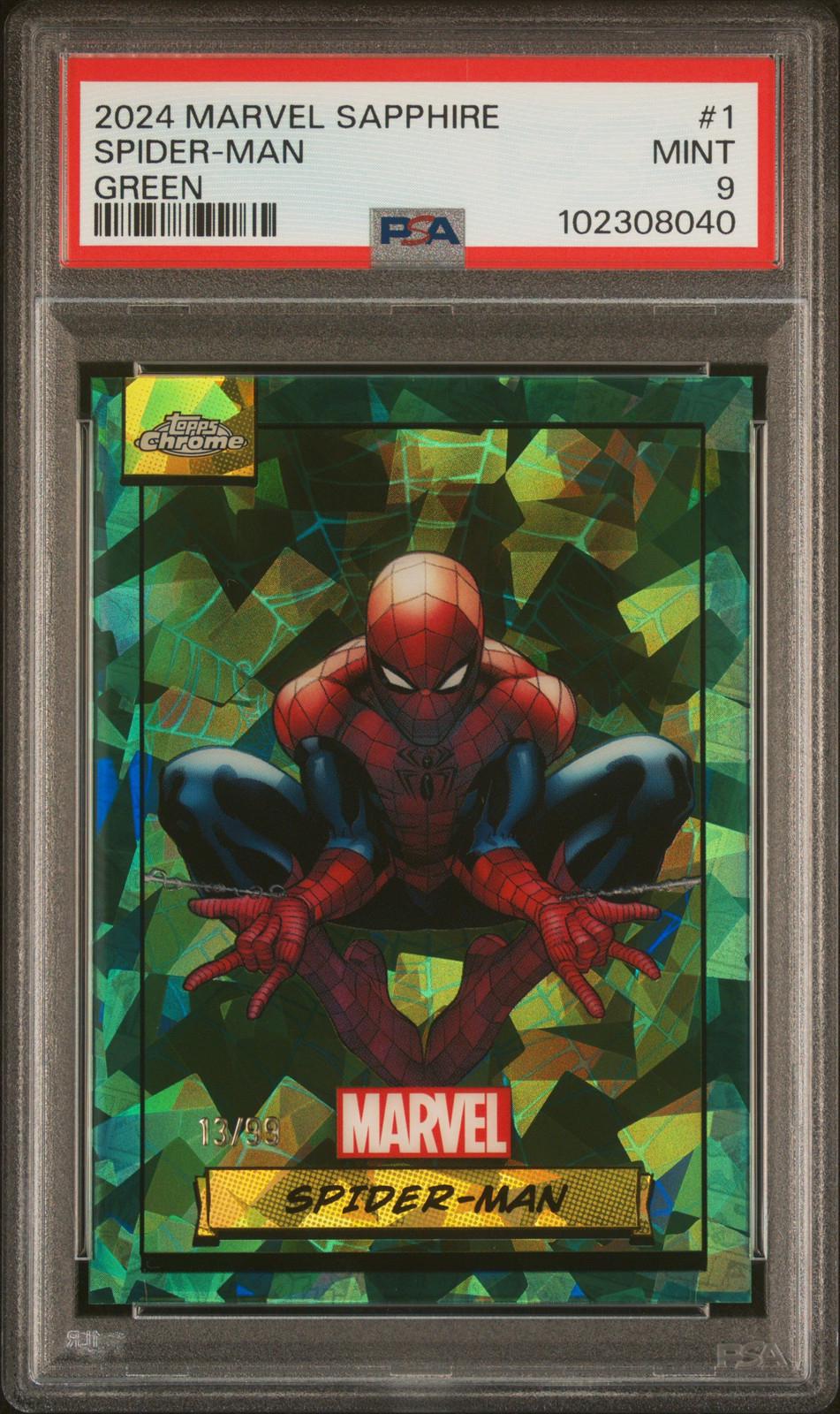 2024 Topps Chrome Spider-man [Green Sapphire] #1 card
