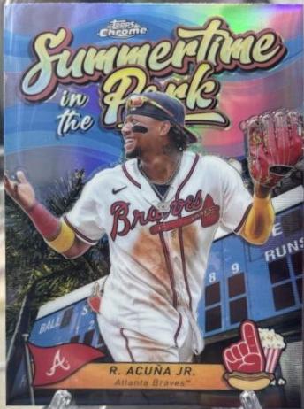 2024 Topps Chrome Summertime in the Park Ronald Acuna Jr. [Orange Refractor] #SITP-5 card