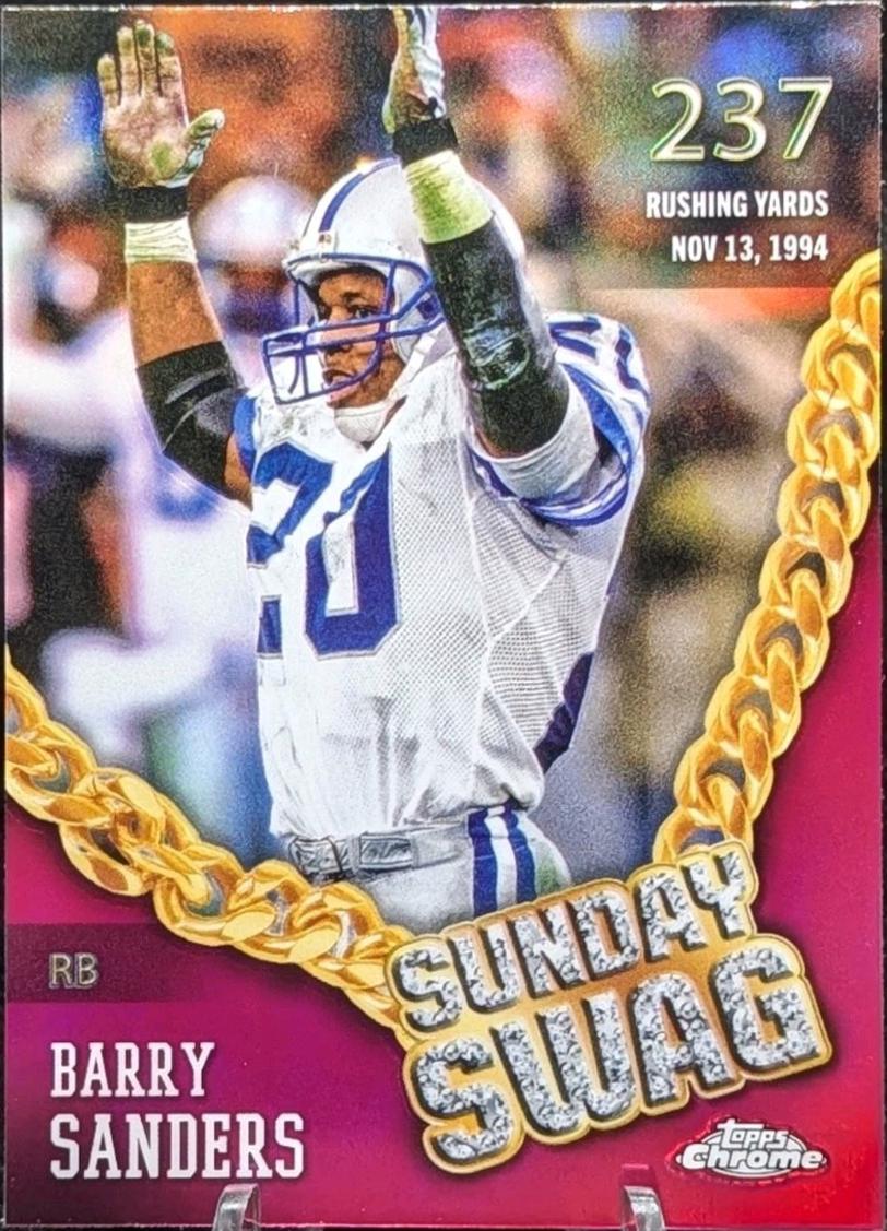 2024 Topps Chrome Sunday Swag Barry Sanders [Pink Refractor] #SS-15 card